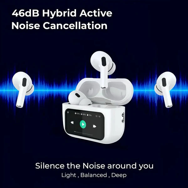 A9 Pro Touch Screen Earbuds –  With Noise Cancellation