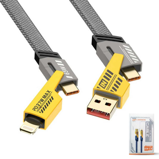 4 In 1 PD Charging Cable Type-C & USB to Lightning- Type-C