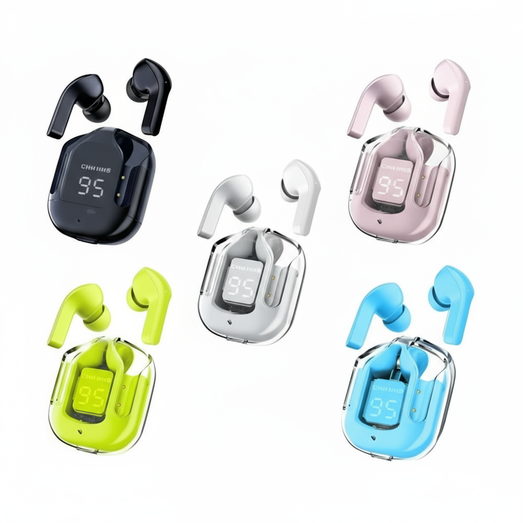 Air 31 TWS Earbuds – With Free Cover & Lenyard Transparent Design ENC