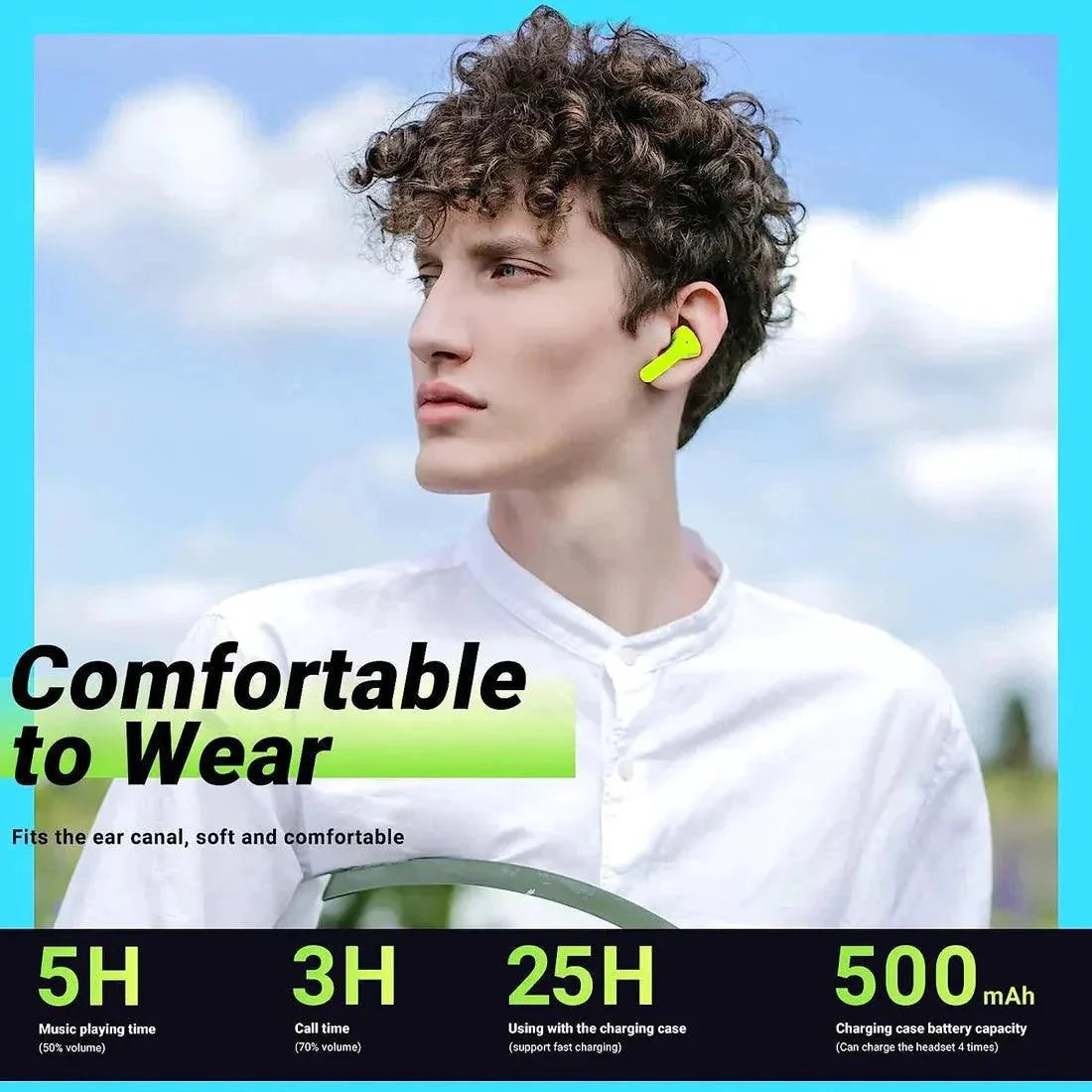 Air 31 TWS Earbuds – With Free Cover & Lenyard Transparent Design ENC
