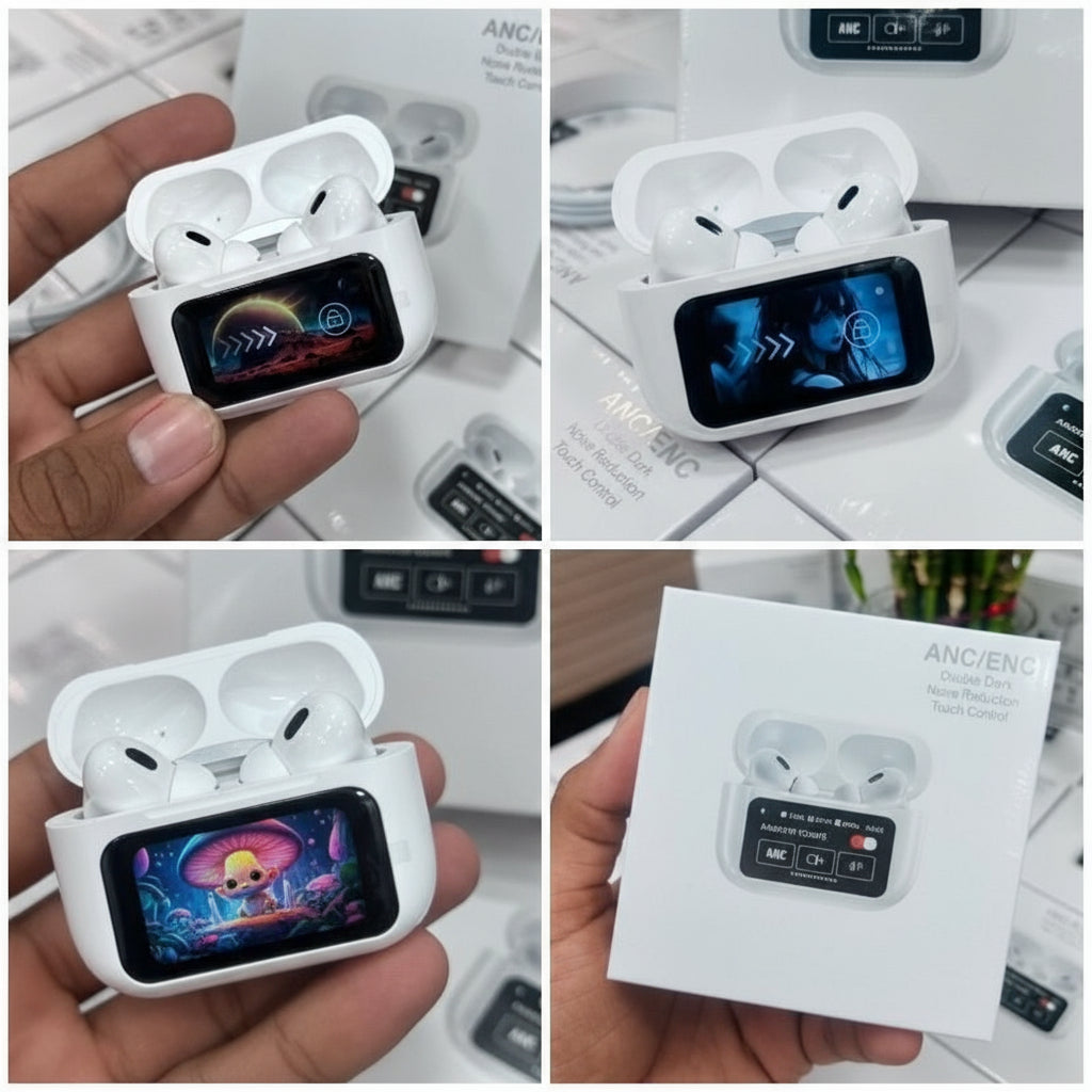 V20 Pro AirPods – Smart Touchscreen Earbuds With Noise Cancellation